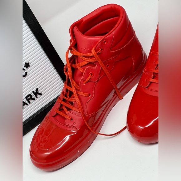 BALENCIAGA Leather High-Top Waxed Gum Sneaker - Picture 4 of 8